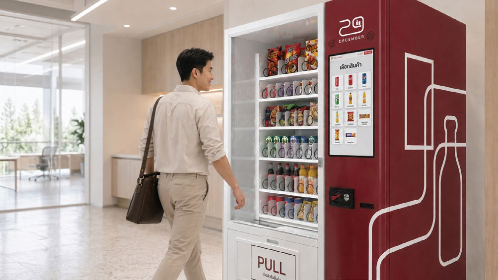 พนักงานเดินเข้าหาตู้ Smart Vending 29 December